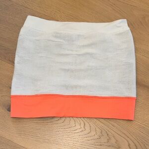 BCBGeneration Cream and Orange Mini Skirt